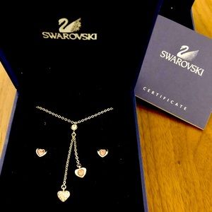 Swarovski Heart Earrings and Necklace set